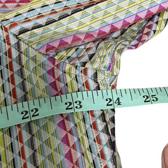 ROBERT GRAHAM - SZ LARGE - ECCENTRIC GEOMETRIC BUTTON FRONT WOMEN’S SHIRT B16 - Picture 10 of 13